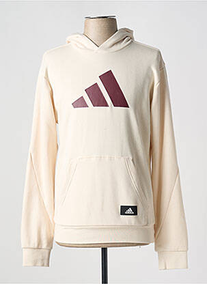 Sweat-shirt à capuche col rond beige ADIDAS homme