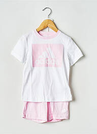 Ensemble short col rond rose ADIDAS enfant
