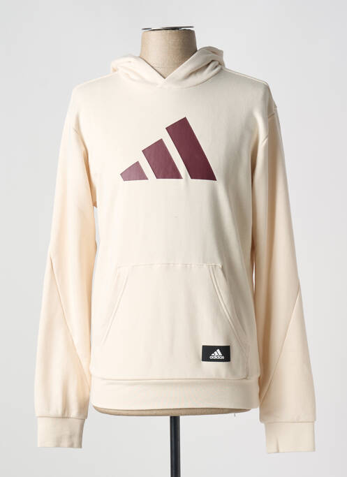 Sweat-shirt à capuche beige ADIDAS pour homme