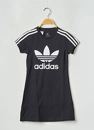 Robe courte col rond noir ADIDAS fille