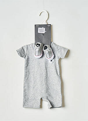 Combishort col rond gris CONVERSE enfant