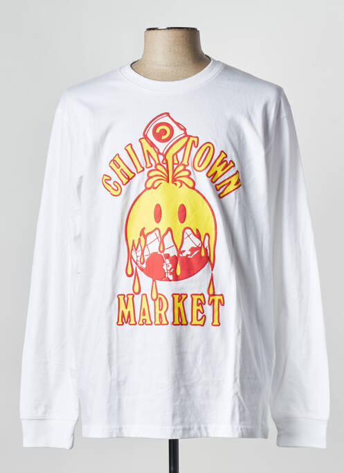 Sweat-shirt blanc CHINATOWN MARKET pour homme