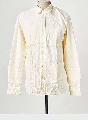 Chemise manches longues beige MINIMUM pour homme