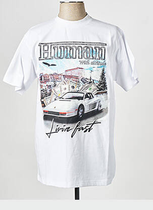 T-shirt blanc HUMAN WITH ATTITUDE pour homme