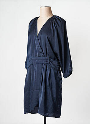Robe courte col v bleu SEE U SOON femme