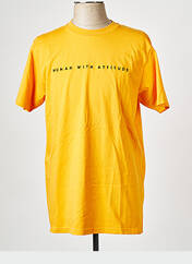 T-shirt orange HUMAN WITH ATTITUDE pour homme seconde vue