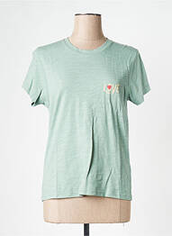T-shirt col rond vert WILD femme