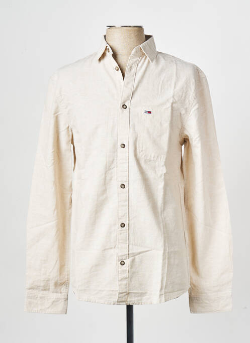 Chemise manches longues beige TOMMY HILFIGER pour homme