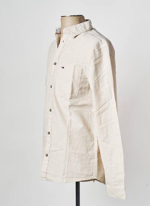Chemise manches longues beige TOMMY HILFIGER pour homme