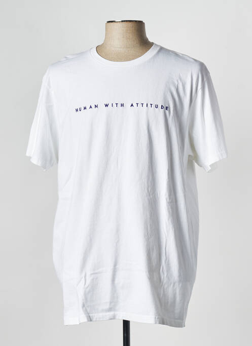 T-shirt blanc HUMAN WITH ATTITUDE pour homme