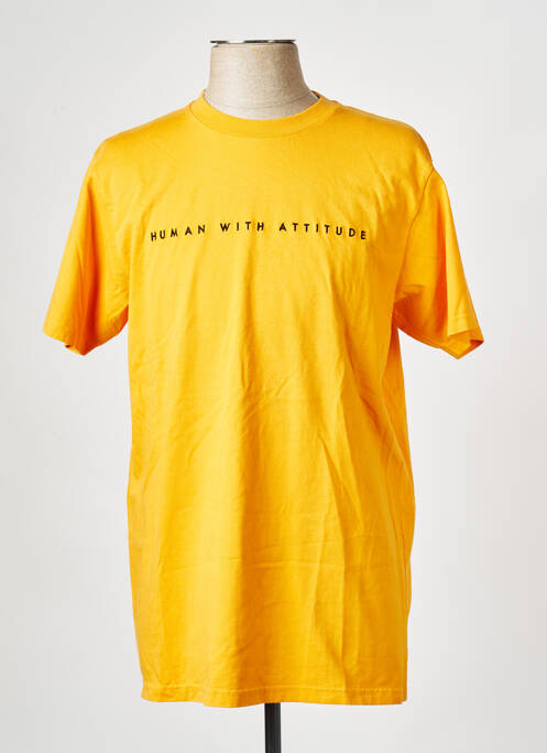 T-shirt orange HUMAN WITH ATTITUDE pour homme