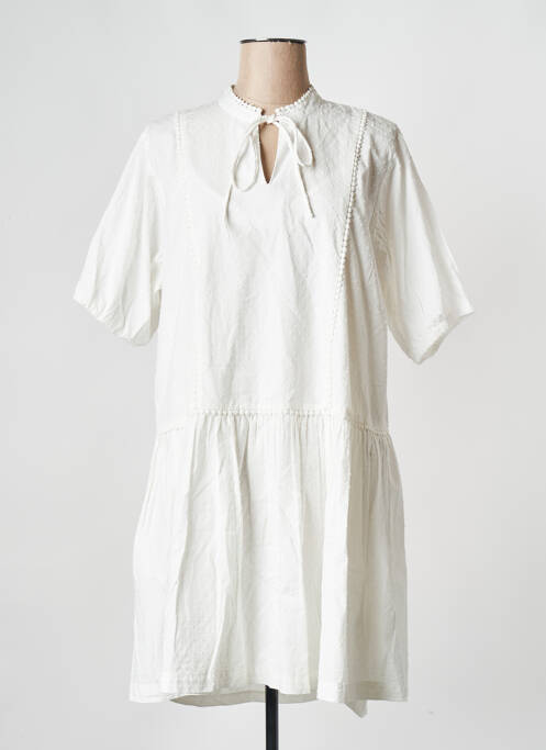 Robe courte blanc ICHI pour femme