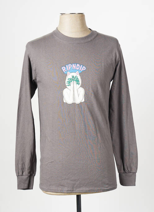 T-shirt gris RIPNDIP pour homme