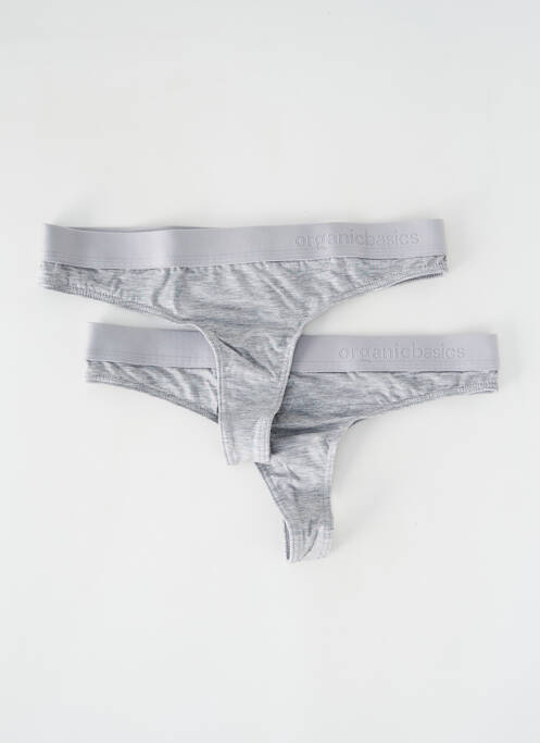 Tanga gris ORGANIC BASICS pour femme