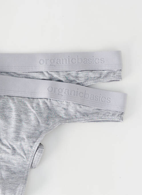 Tanga gris ORGANIC BASICS pour femme