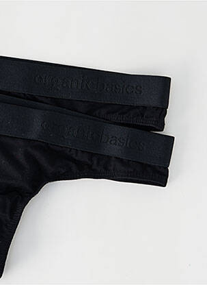 Tanga noir ORGANIC BASICS femme
