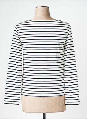 Pull col rond blanc PETIT BATEAU femme
