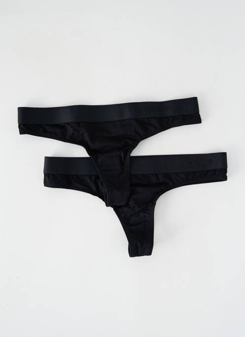 Tanga noir ORGANIC BASICS pour femme