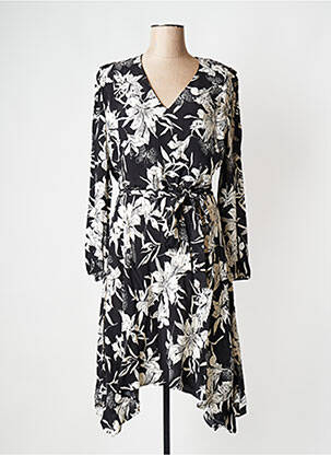 Robe mi-longue col v noir IKKS femme