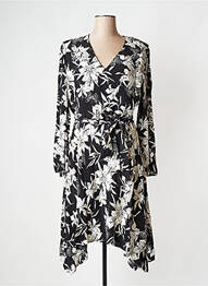 Robe mi-longue col v noir IKKS femme
