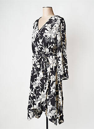 Robe mi-longue col v noir IKKS femme