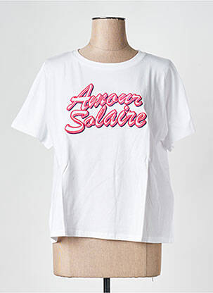 T-shirt col rond blanc SUNCOO femme