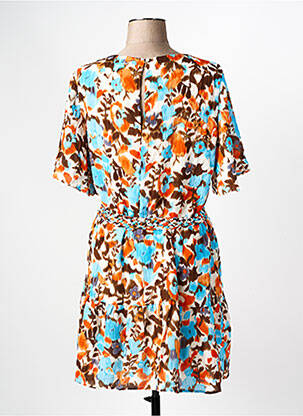 Robe courte col rond orange SEE U SOON femme