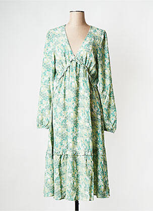 Robe mi-longue col v vert NA-KD femme