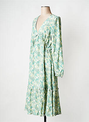 Robe mi-longue col v vert NA-KD femme