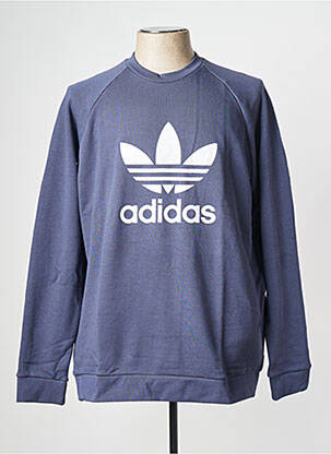 Sweat-shirt col rond bleu ADIDAS homme