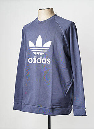 Sweat-shirt col rond bleu ADIDAS homme