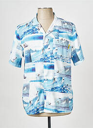 Chemise manches courtes bleu WASTED PARIS homme