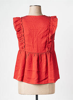 Top col v rouge I.CODE (By IKKS) femme