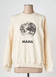 Sweat-shirt col rond beige THINKING MU femme