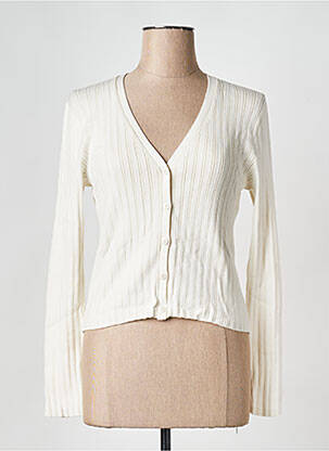 Gilet manches longues col v blanc CALVIN KLEIN femme