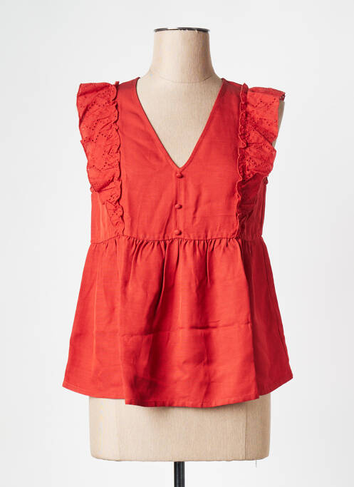 Top col v rouge I.CODE (By IKKS) femme