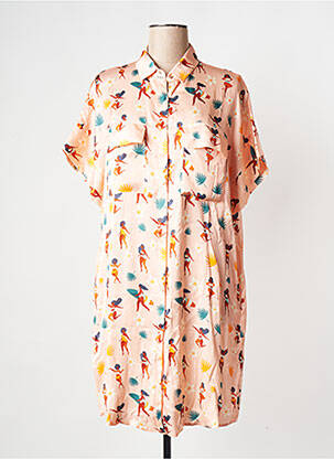 Robe courte col v rose WILD femme