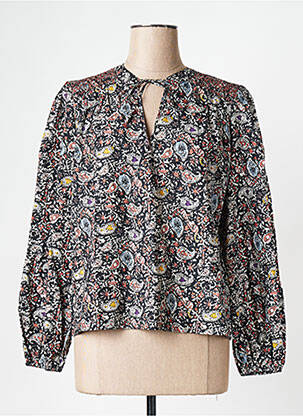 Top col v noir GRACE & MILA femme