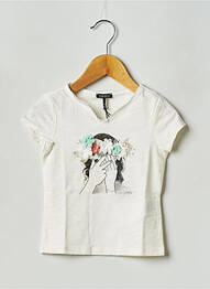 T-shirt col rond blanc IKKS JUNIOR fille