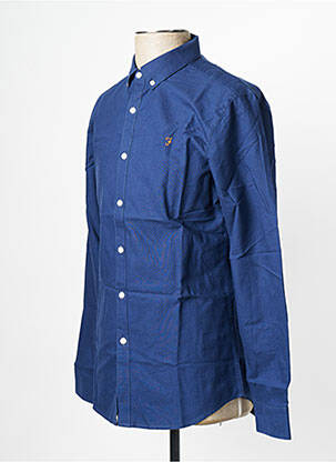 Chemise manches longues bleu FARAH homme