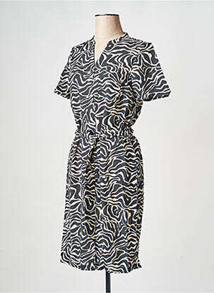 Robe courte col v noir OBJECT femme