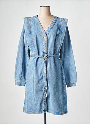 Robe courte col v bleu SELECTED femme
