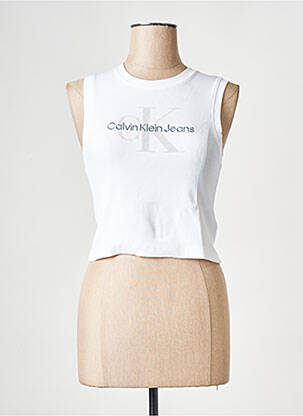 Débardeur col rond blanc CALVIN KLEIN femme
