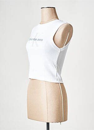 Débardeur col rond blanc CALVIN KLEIN femme