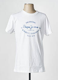 T-shirt col rond blanc PEPE JEANS homme