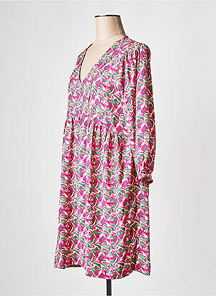 Robe courte col v rose AN' GE femme