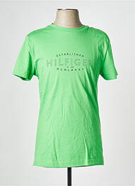 T-shirt col rond vert TOMMY HILFIGER homme