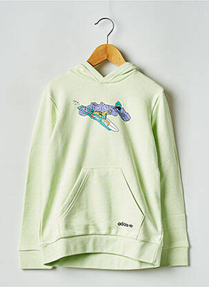 Sweat-shirt à capuche col rond vert ADIDAS enfant