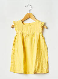Robe mi-longue col rond jaune PETIT BATEAU fille