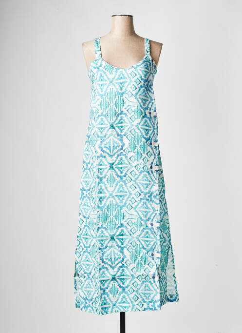 Robe mi-longue bleu LA FEE MARABOUTEE pour femme